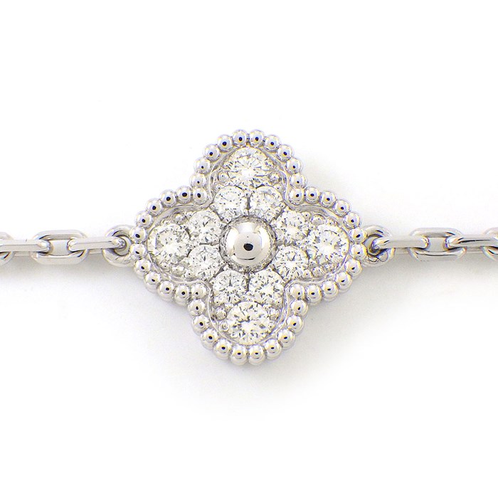 ヴァンクリーフ＆アーペル Van Cleef & Arpels ブレスレット ヴィンテージアルハンブラ 5モチーフ VCARP2R900 3ポイント オニキス 24ポイント ダイヤモンド 計0.96ct K18WG 【箱・保付き】 【中古】