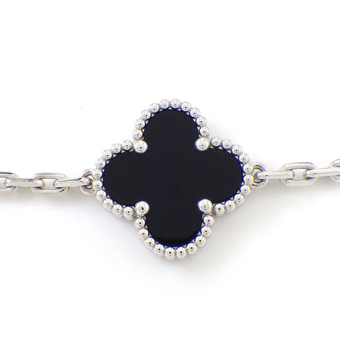 ヴァンクリーフ＆アーペル Van Cleef & Arpels ブレスレット ヴィンテージアルハンブラ 5モチーフ VCARP2R900 3ポイント オニキス 24ポイント ダイヤモンド 計0.96ct K18WG 【箱・保付き】 【中古】