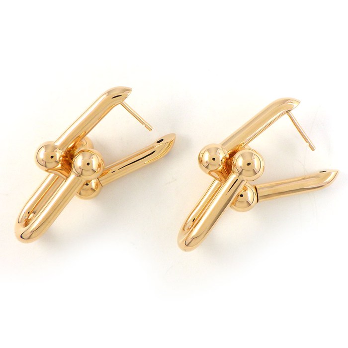 ティファニー Tiffany & Co. ピアス ハードウェア ラージ 68533678 K18PG 【中古】