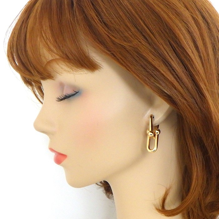 ティファニー Tiffany & Co. ピアス ハードウェア ラージ 68533678 K18PG 【中古】