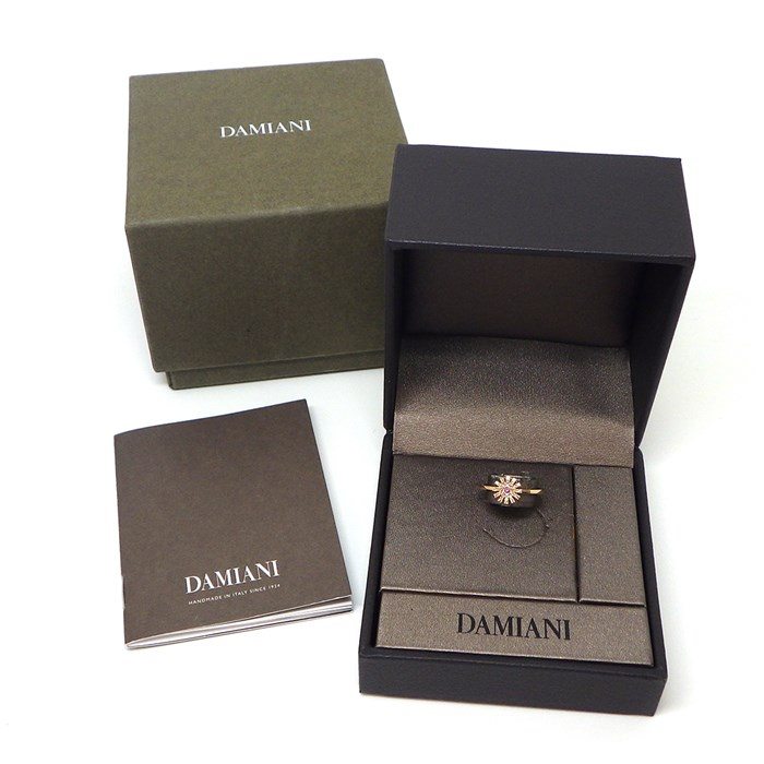 ダミアーニ DAMIANI リング マルゲリータ 8mm 20073016 マーガレット 1ポイント アメジスト パヴェ ブラウン ダイヤモンド 0.13ct K18PG 8.5号 【箱・保付き】 【中古】