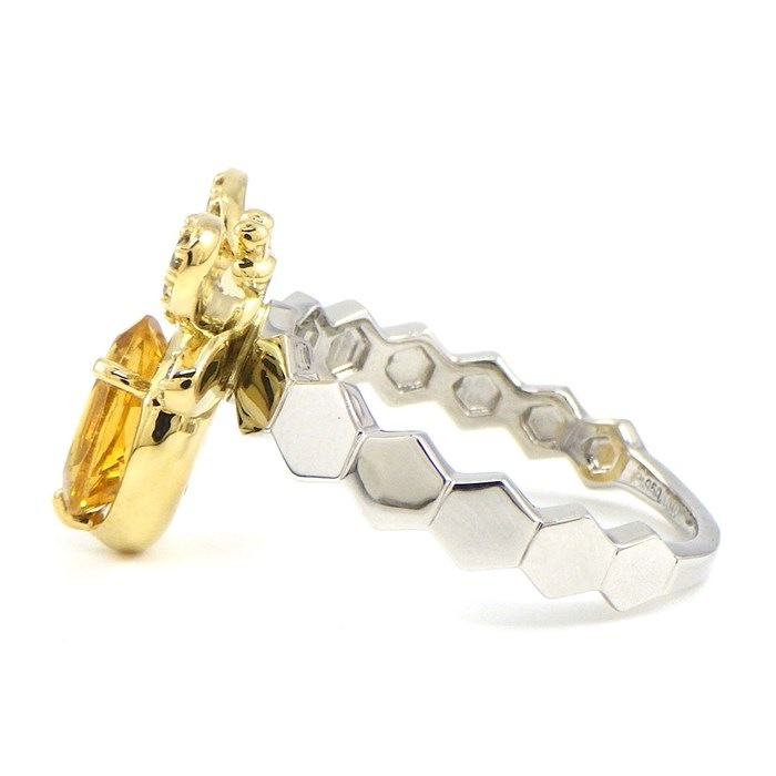 シトリン ダイヤモンド】 リング ミツバチ モチーフ 1ポイント  