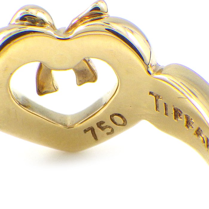 ティファニー Tiffany & Co. リング ハート ウィズ ボウ K18YG 11.5号 【中古】