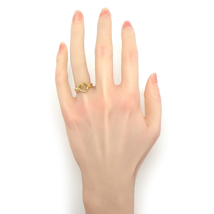 ティファニー Tiffany & Co. リング ハート ウィズ ボウ K18YG 11.5号 【中古】