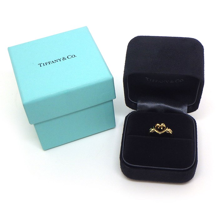 ティファニー Tiffany & Co. リング ハート ウィズ ボウ K18YG 11.5号 【中古】