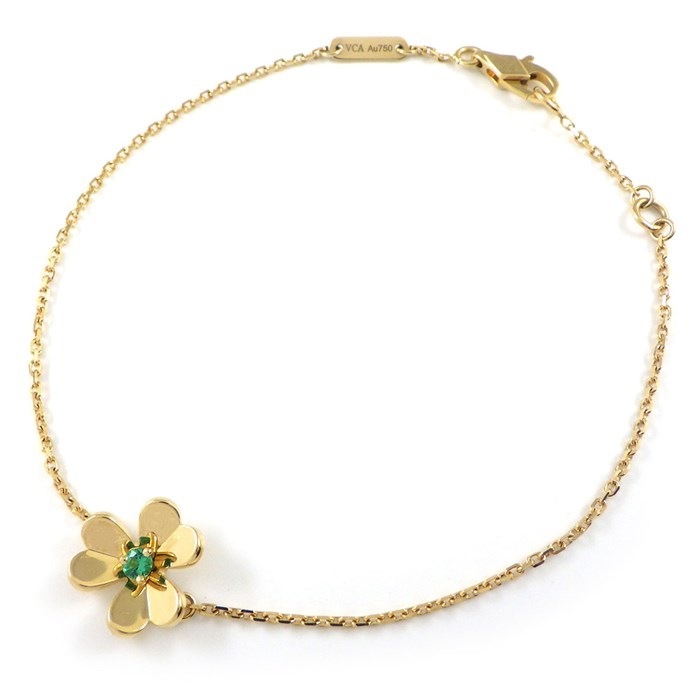 ヴァンクリーフ＆アーペル Van Cleef & Arpels ブレスレット フリヴォル ミニモデル VCARP7SC00 1ポイント エメラルド K18YG 【中古】