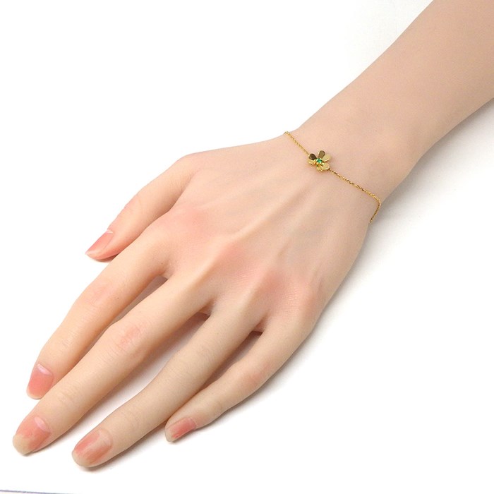 ヴァンクリーフ＆アーペル Van Cleef & Arpels ブレスレット フリヴォル ミニモデル VCARP7SC00 1ポイント エメラルド K18YG 【中古】