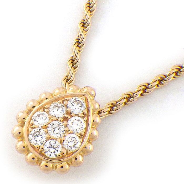 ブシュロン BOUCHERON ネックレス セルパンボエム エクストラスモール XS JPN00565 ドロップ モチーフ スクリューチェーン 8ポイント ダイヤモンド 計0.14ct K18PG 【中古】