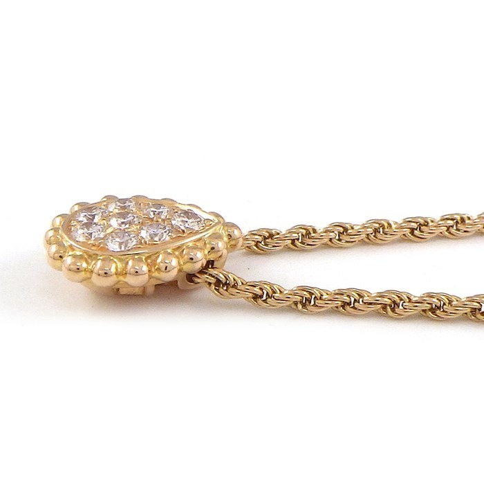 ブシュロン BOUCHERON ネックレス セルパンボエム エクストラスモール XS JPN00565 ドロップ モチーフ スクリューチェーン 8ポイント ダイヤモンド 計0.14ct K18PG 【中古】