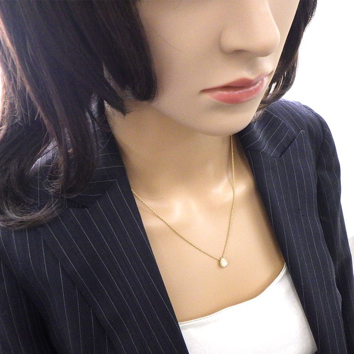 ブシュロン BOUCHERON ネックレス セルパンボエム エクストラスモール XS JPN00565 ドロップ モチーフ スクリューチェーン 8ポイント ダイヤモンド 計0.14ct K18PG 【中古】