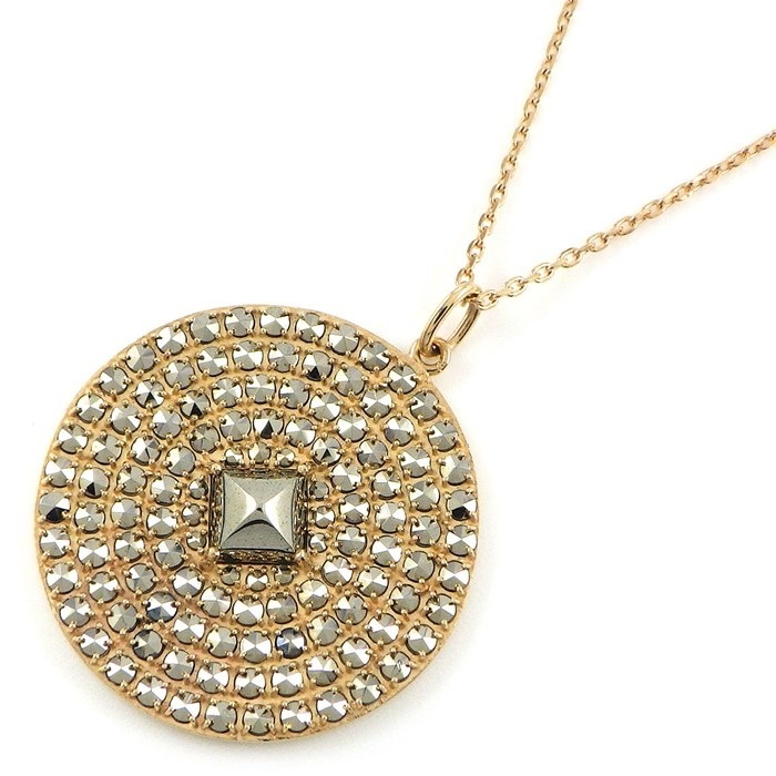 ココシュニック Cocoshnik ネックレス スタッズ ピラミッド ラウンド サークル K10YG メタル 【中古】