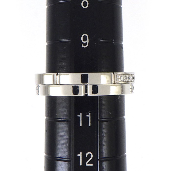 カルティエ Cartier リング マイヨンパンテール ウェディング バンド B4098900 2連 セミパヴェ 42ポイント ダイヤモンド 計0.30ct K18WG 10号 / #50 【箱・保付き】 【中古】