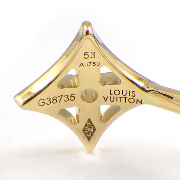 ルイ・ヴィトン LOUIS VUITTON リング バーグ モノグラム イディール ブロッサム Q9F15E 3本組 フラワー スター スリーカラー 3ポイント ダイヤモンド 計0.10ct K18PG K18WG K18YG 13号 / #53 【箱・保付き】 【中古】