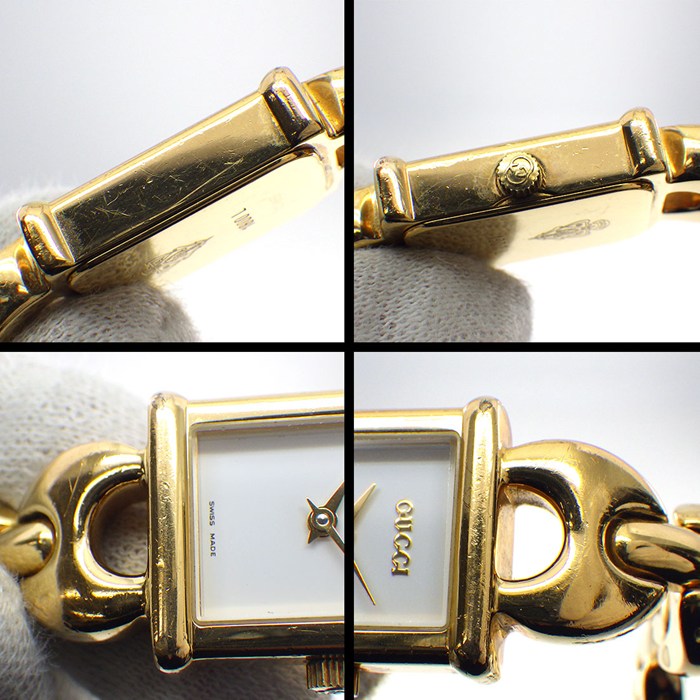 グッチ GUCCI 腕時計 チェンジベルト 1800L レクタンギュラー ホワイト 