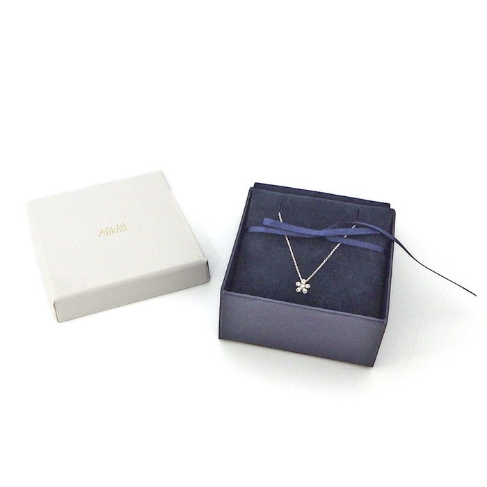 スタージュエリー STAR JEWELRY ネックレス フラワーモチーフ ダイヤモンド 0.06ct K10WG 【中古】