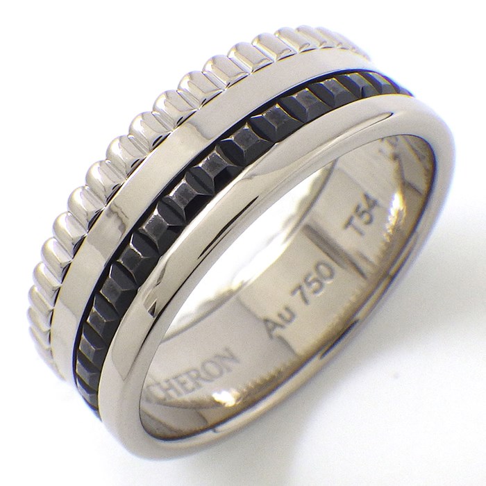 ブシュロン BOUCHERON リング キャトル ブラック エディション スモール JRG01790 ブラックPVD K18WG 13.5号 / #54 【中古】