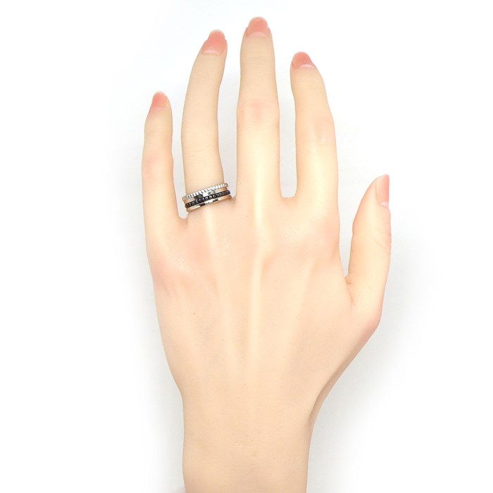 ブシュロン BOUCHERON リング キャトル ブラック エディション スモール JRG01790 ブラックPVD K18WG 13.5号 / #54 【中古】