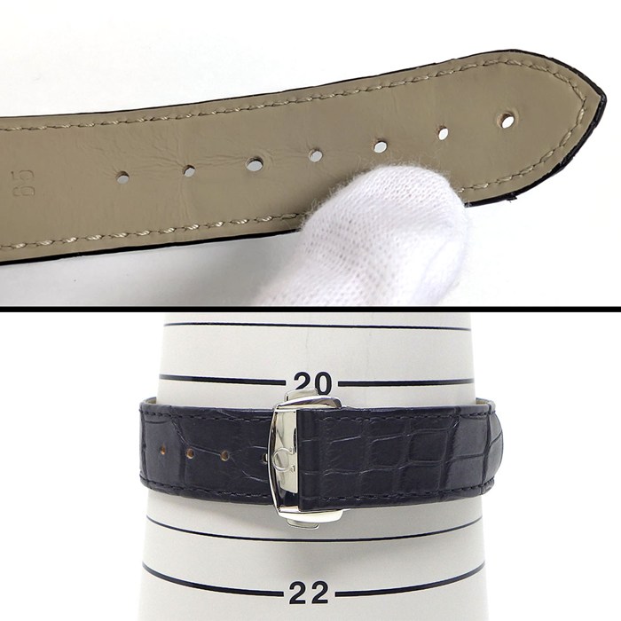 オメガ OMEGA 腕時計 デ・ヴィル アワービジョン 431.13.42.51.02.001 クロノメーター クロノグラフ デイト スモールセコンド シルバー文字盤 SS ブラック アリゲーターレザーベルト 自動巻き 【箱・保付き】 【中古】