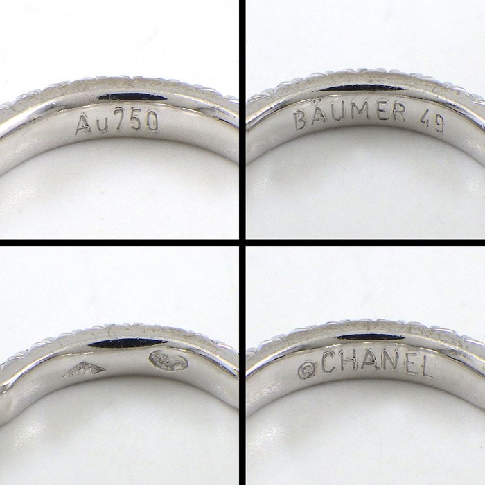 シャネル CHANEL リング カメリア フルエタニティ ダイヤモンド K18WG 9号 / #49 【中古】