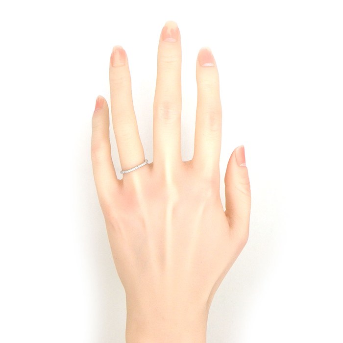 シャネル CHANEL リング カメリア フルエタニティ ダイヤモンド K18WG 9号 / #49 【中古】