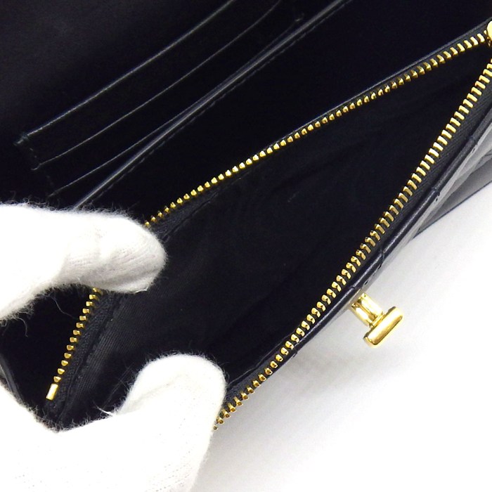 ディオール Dior ショルダーバッグ ミス カロ ミニバッグ S5169UDAX_M900 ブラック マクロカナージュラムスキン ゴールド金具 【中古】
