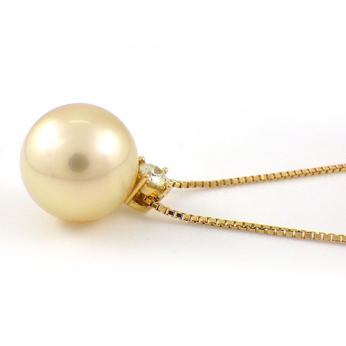 タサキ 田崎真珠 TASAKI ネックレス 1ポイント パール 11.5mm珠 ダイヤモンド 0.13ct K18YG 【中古】