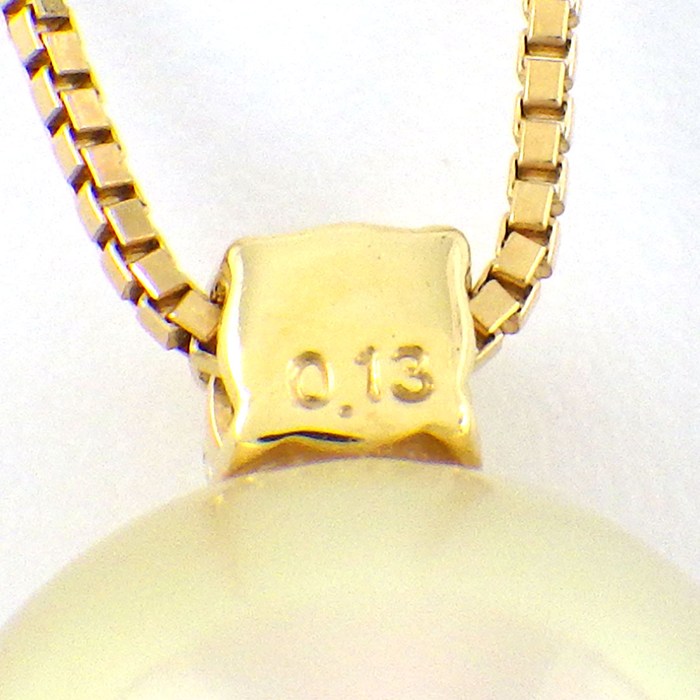 タサキ 田崎真珠 TASAKI ネックレス 1ポイント パール 11.5mm珠 ダイヤモンド 0.13ct K18YG 【中古】