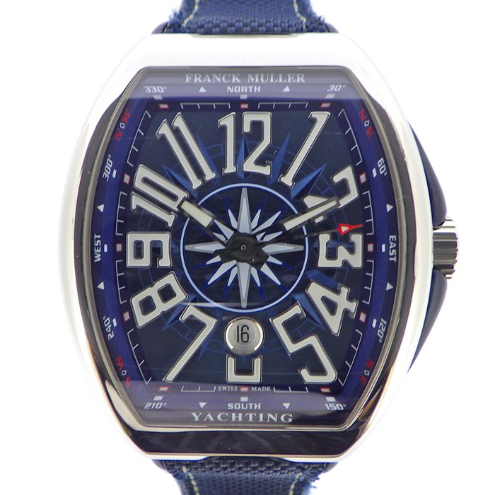 ★最終お値引き品★ 【フランクミュラー FRANCK MULLER】腕時計 ヴァンガード ヨッティング V45SCDT YACHTING カレンダー ブルー 文字盤 SS ブルー ラバー 自動巻き 