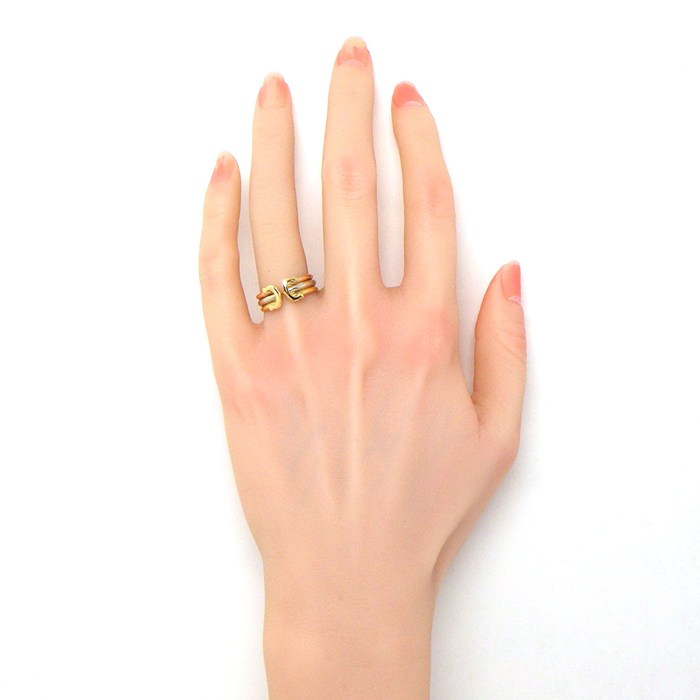 カルティエ Cartier リング 2C トリニティ スリーカラー K18PG K18WG K18YG 9.5号 / #50 【中古】