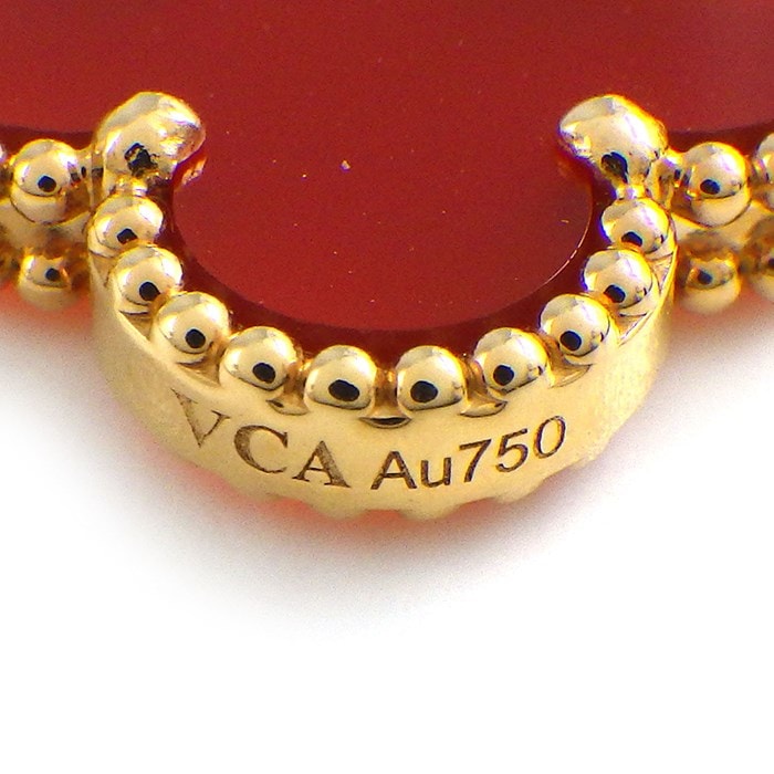 ヴァンクリーフ&アーペル Van Cleef & Arpels ブレスレット ヴィンテージ アルハンブラ 5モチーフ VCARD35500 カーネリアン K18YG 【箱・保付き】 【中古】