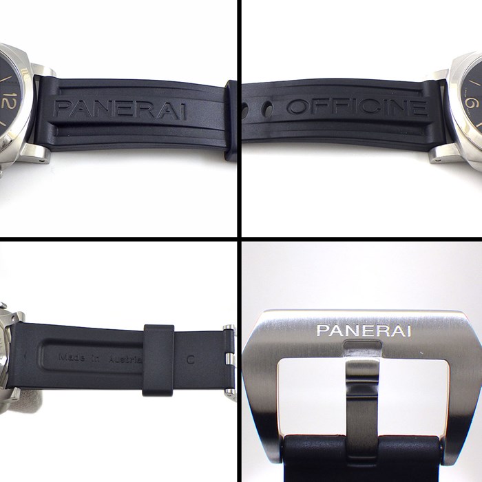 パネライ PANERAI 腕時計 ルミノール マリーナ 1950 アッチャイオ PAM01392 デイト 裏スケ 3デイズ ブラック 文字盤 ブラック ラバー SS 自動巻き 【中古】