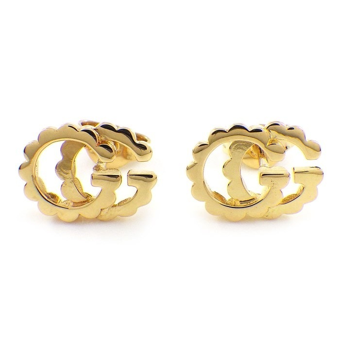 グッチ GUCCI ピアス GG ロゴ スタッズ K18YG 【中古】