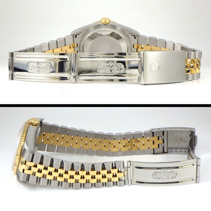 ロレックス Rolex 腕時計 デイトジャスト 16233G W番 1994-1995年製 10ポイント ダイヤインデックス サンレイ シャンパンカラー文字盤 フルーテッドベゼル ジュビリーブレス K18YG SS 自動巻き 【中古】