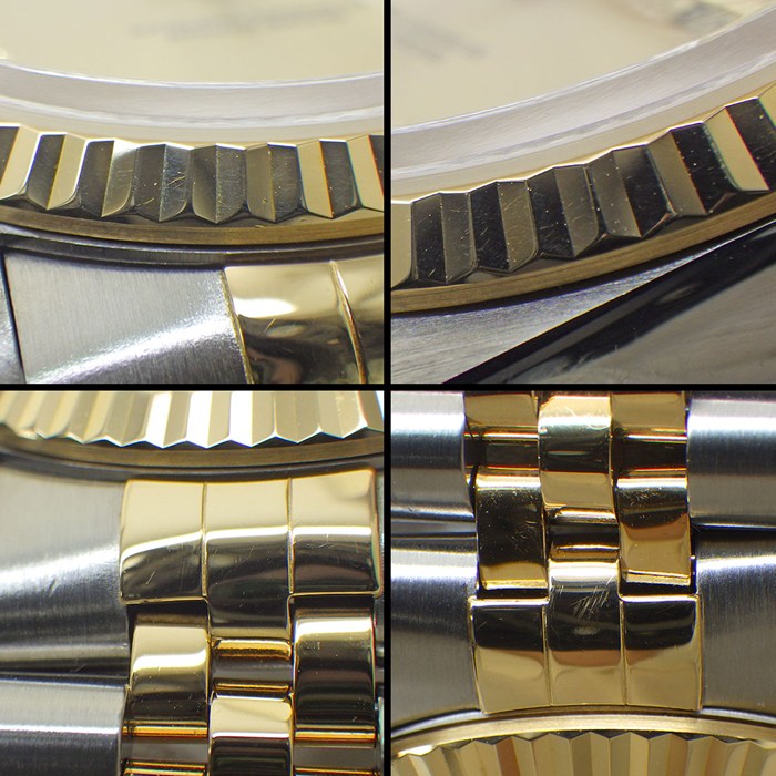 ロレックス Rolex 腕時計 デイトジャスト 16233G W番 1994-1995年製 10ポイント ダイヤインデックス サンレイ シャンパンカラー文字盤 フルーテッドベゼル ジュビリーブレス K18YG SS 自動巻き 【中古】