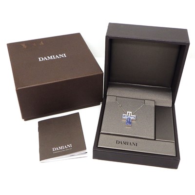 ダミアーニ DAMIANI ネックレス ベル エポック ダブル クロス 20087030_c パヴェ サファイア 計1.188ct ダイヤモンド 計0.19ct K18WG 【箱・保付き】 【中古】