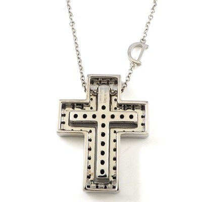ダミアーニ DAMIANI ネックレス ベル エポック ダブル クロス 20087030_c パヴェ サファイア 計1.188ct ダイヤモンド 計0.19ct K18WG 【箱・保付き】 【中古】
