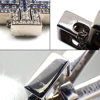 ダミアーニ DAMIANI ネックレス ベル エポック ダブル クロス 20087030_c パヴェ サファイア 計1.188ct ダイヤモンド 計0.19ct K18WG 【箱・保付き】 【中古】