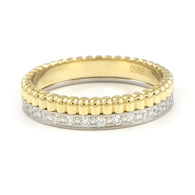 ブシュロン BOUCHERON リング キャトル ラディアント ハーフ JAL00134 フル サークル 32ポイント ダイヤモンド 計0.23ct K18WG K18YG 9号 / #49 【箱・保付き】 【中古】