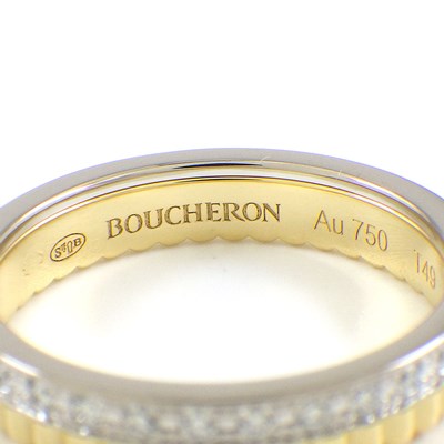 ブシュロン BOUCHERON リング キャトル ラディアント ハーフ JAL00134 フル サークル 32ポイント ダイヤモンド 計0.23ct K18WG K18YG 9号 / #49 【箱・保付き】 【中古】