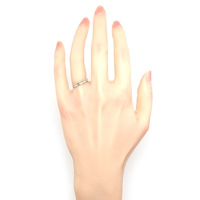 ブシュロン BOUCHERON リング キャトル ラディアント ハーフ JAL00134 フル サークル 32ポイント ダイヤモンド 計0.23ct K18WG K18YG 9号 / #49 【箱・保付き】 【中古】