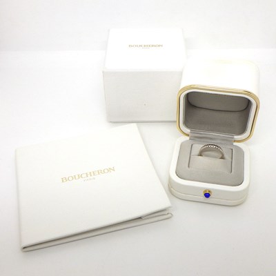 ブシュロン BOUCHERON リング キャトル ラディアント ハーフ JAL00134 フル サークル 32ポイント ダイヤモンド 計0.23ct K18WG K18YG 9号 / #49 【箱・保付き】 【中古】