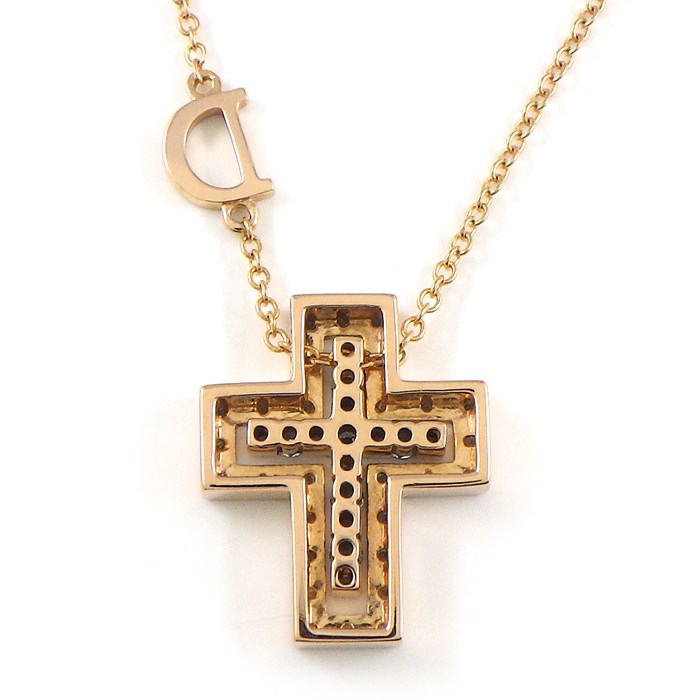 ダミアーニ DAMIANI ネックレス ベルエポック XXS 20079802_c ダブル クロス パヴェ ダイヤモンド 計0.17ct K18PG 【中古】