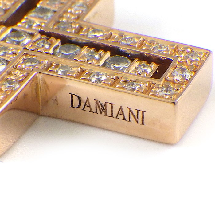 ダミアーニ DAMIANI ネックレス ベルエポック XXS 20079802_c ダブル クロス パヴェ ダイヤモンド 計0.17ct K18PG 【中古】
