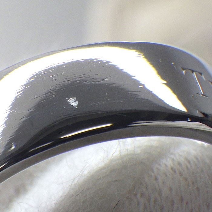 ティファニー Tiffany & Co. リング フラット バンド 6.0?幅 ロゴ PT950 14号 【中古】