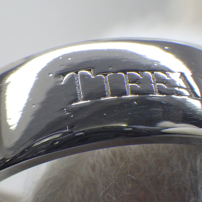 ティファニー Tiffany & Co. リング フラット バンド 6.0?幅 ロゴ PT950 14号 【中古】