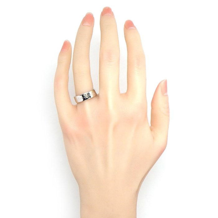 ティファニー Tiffany & Co. リング フラット バンド 6.0?幅 ロゴ PT950 14号 【中古】