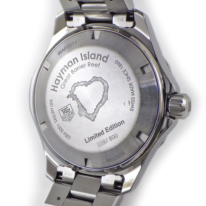 タグ・ホイヤー TAG Heuer 腕時計 アクアレーサー ダイビング ヘイマンアイランド WAP201Y.BA0830 世界800本 限定モデル ブラック文字盤 デイト 夜光インデックス 夜光針 回転べセル SS 自動巻き 【中古】