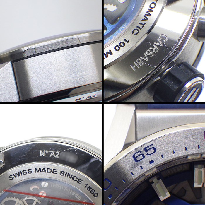 タグ・ホイヤー TAG Heuer 腕時計 カレラホイヤー02T トゥールビヨン ブルーエディション CAR5A8H.FC6448 日本限定50本 ブルー 文字盤 アリゲーター レザーベルト ラバー チタン 自動巻き 【箱・保付き】 【中古】