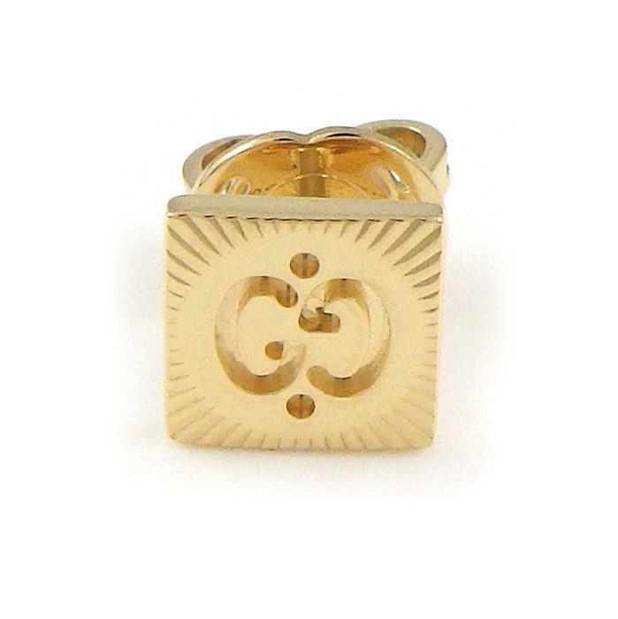 グッチ GUCCI ピアス インターロッキング G ロゴ スクエア K18YG 【中古】