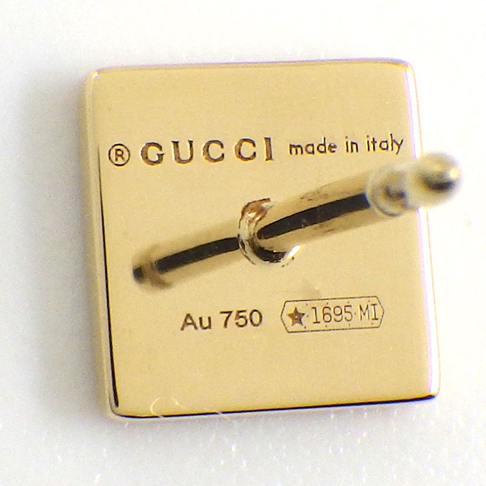 グッチ GUCCI ピアス インターロッキング G ロゴ スクエア K18YG 【中古】